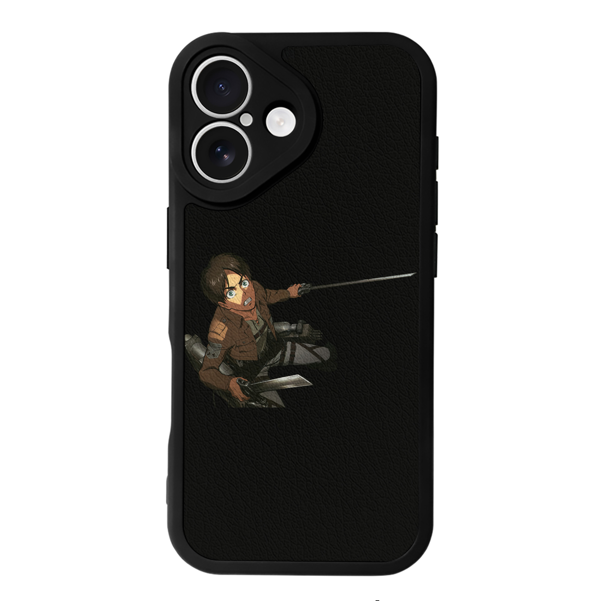 （画像用） 進撃の巨人 エレン･イェーガー Attack on Titan Eren Jäger 【iPhone 16シリーズ対応】シリコンスマホケース（レザー調） 材質：シリコン